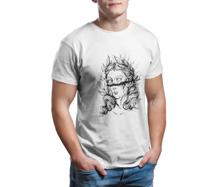 The Crying Statue Tshirt Blanc - AD125