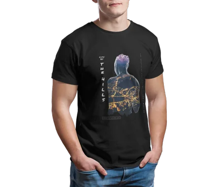 City by the Hills Tshirt Noir - AD137