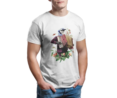 Fancy Bird Tshirt Blanc - AD121