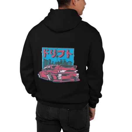 Tokyo Drift Glitch Hoodie Noir - AD134