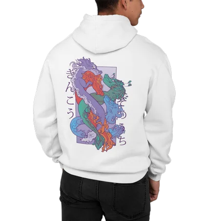 Draconic Balance Hoodie Blanc - AD123