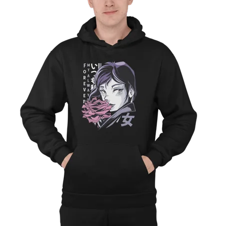 Eternal Bloom Hoodie Noir - AD130