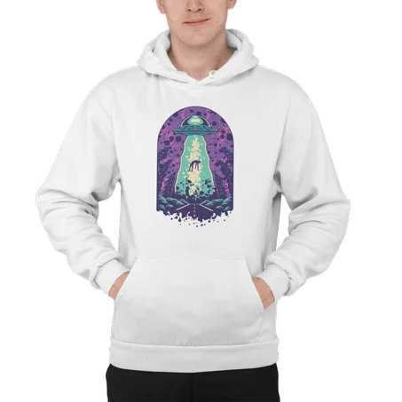 Alien Abduction Hoodie Blanc - AD120