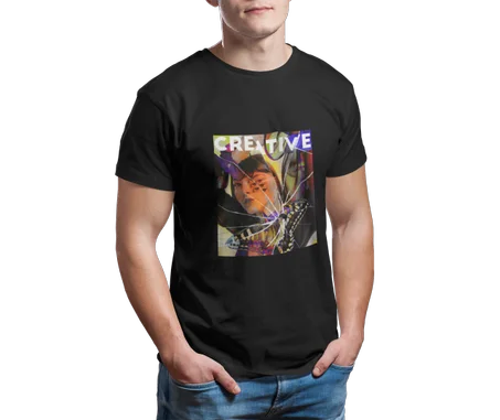 Creative Broken Glass Tshirt Noir - AD141
