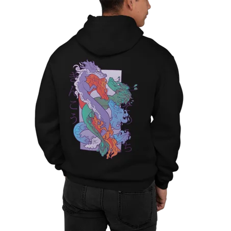Draconic Balance Hoodie Noir - AD123