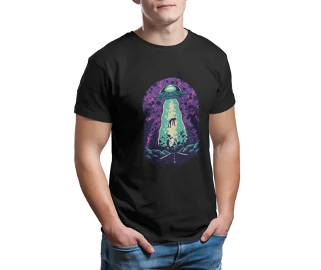 Alien Abduction Tshirt Noir - AD120