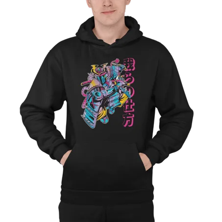 Cyber Samurai Hoodie Noir- AD103
