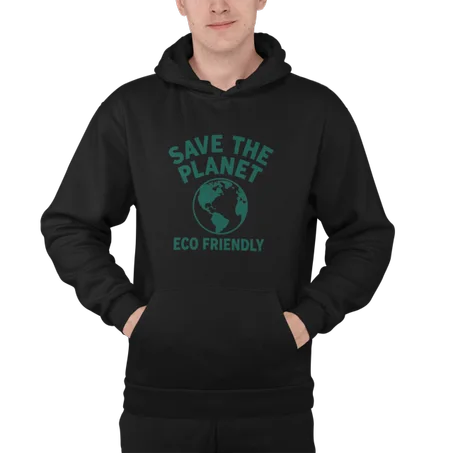 Save The Planet Hoodie Noir - AD113