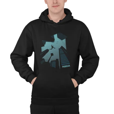 Parkour City Hoodie Noir - AD116