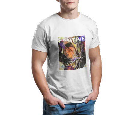 Creative Broken Glass Tshirt Blanc - AD141