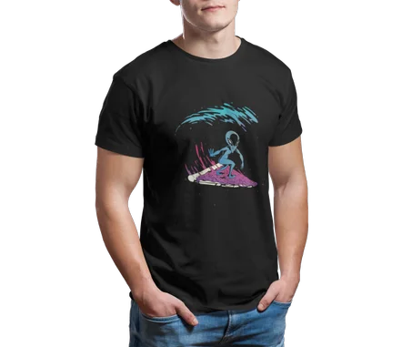 Pizza Alien Tshirt Noir - AD110