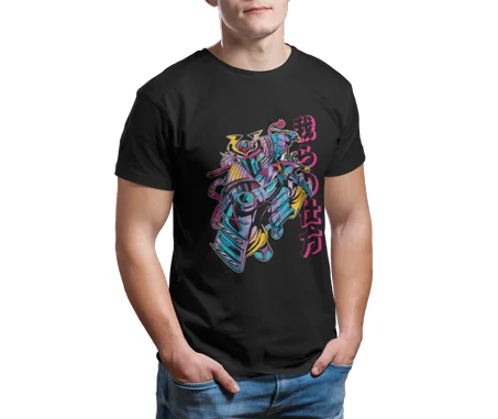 Cyber Samurai Tshirt Noir- AD103