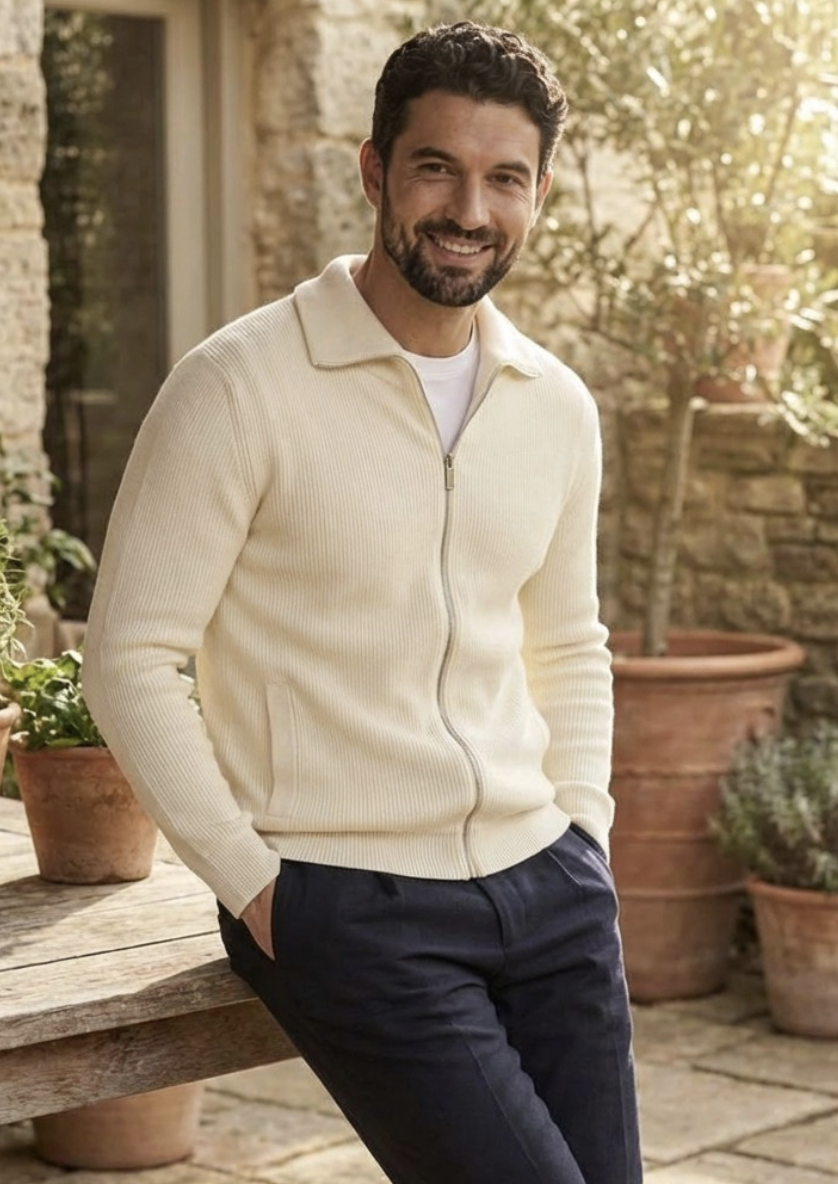 Cardigan zippé premium