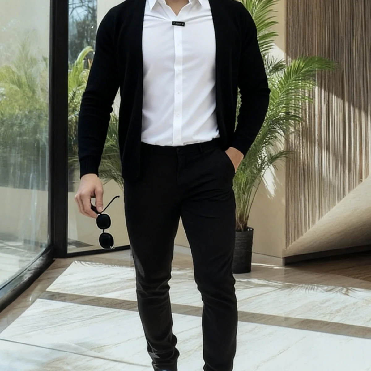 Chemise Tricot Homme Slim Fit