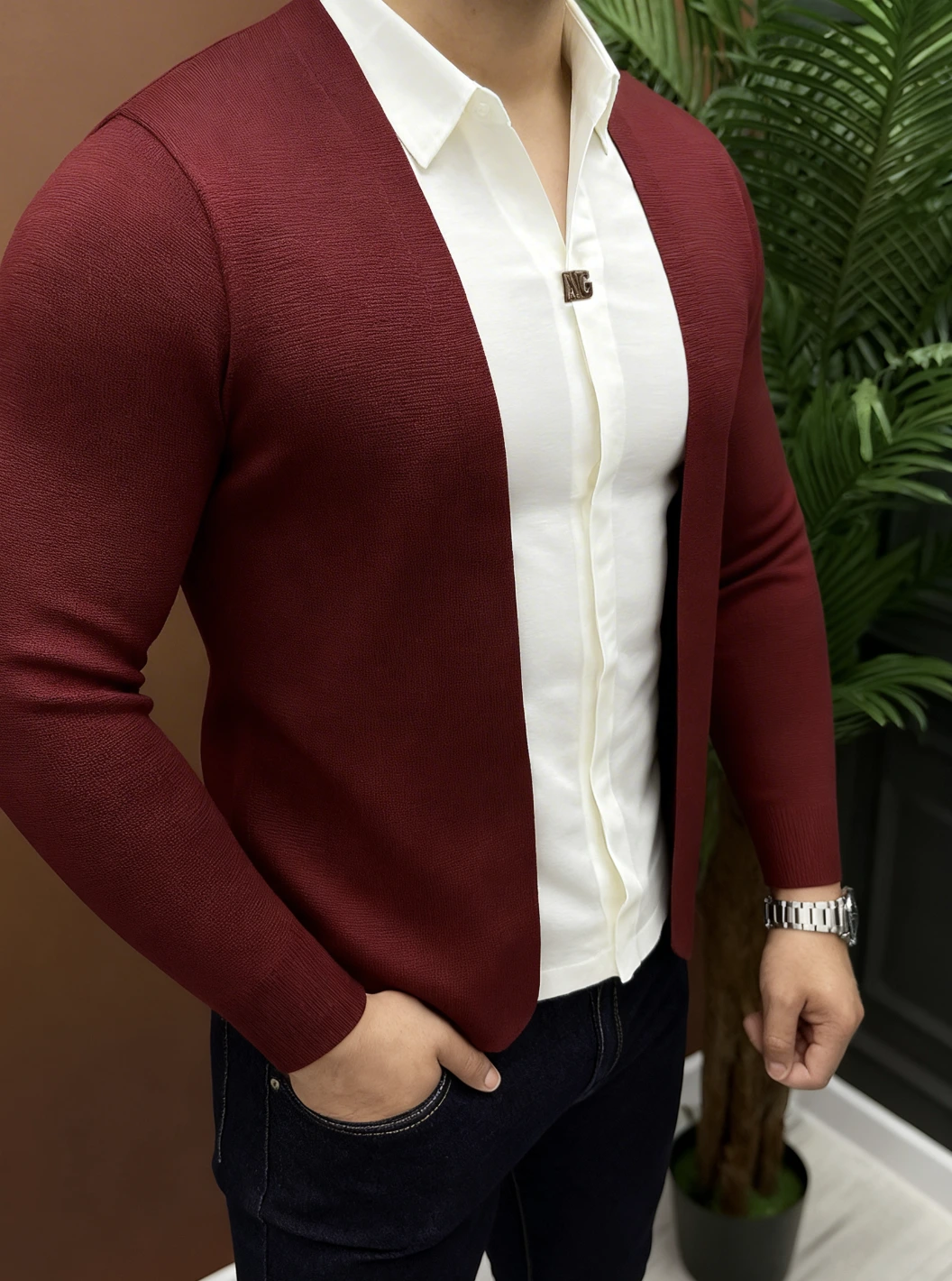 Chemise Tricot Homme Slim Fit