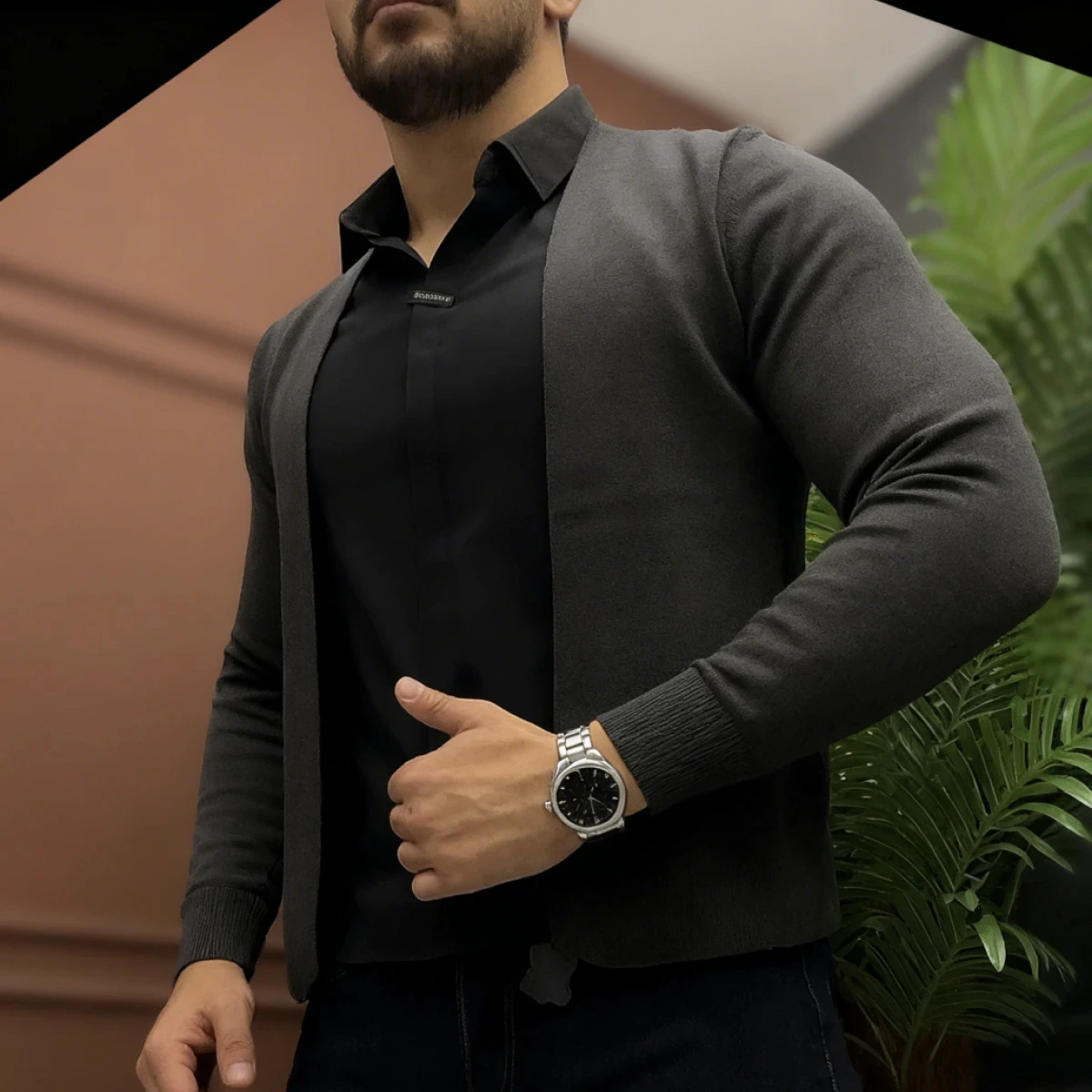 Chemise Tricot Homme Slim Fit