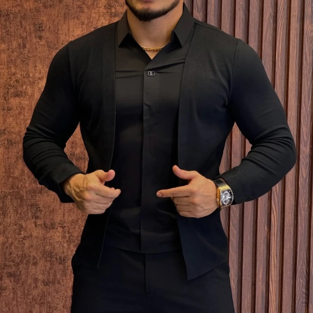 Chemise Tricot Homme Slim Fit