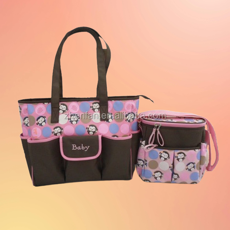 محفظة للأم و محفظة حفاضات مصممة برسوم كرتونية للبيبي.