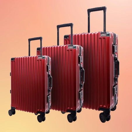 حقيبة سفر احترافية مصنوعة من الألمنيوم  مع عجلة فرامل