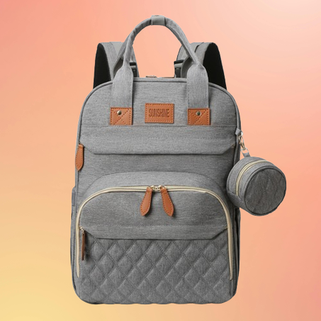 حقيبة ظهر للأمهات، مقاومة للماء، مصممة للأم والطفل.