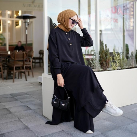 Ensemble Hijab Saye Noir