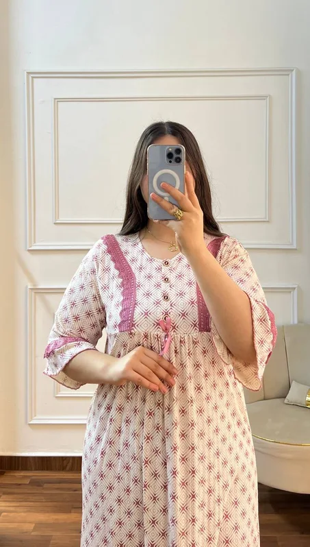 ✨بيجامة ميدي توب ريب جكار من النوع الرفيع💯👌🏻