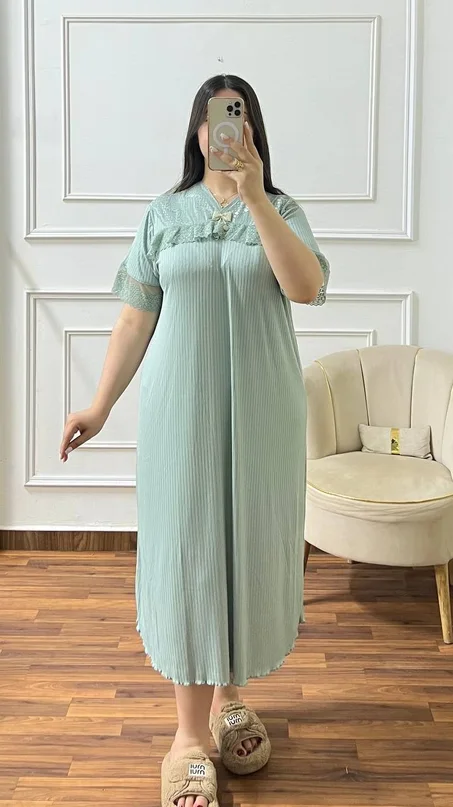 💖بيجامة ميدي  فاخرة وجودة عالية 💯توب ريب جكار 👌🏻