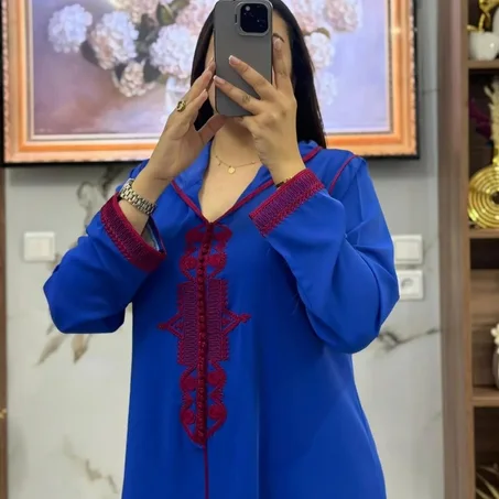 ✨جلابة فاخرة بطرزة هماوية ✨  توب كريب روزا جودة عالية🌟