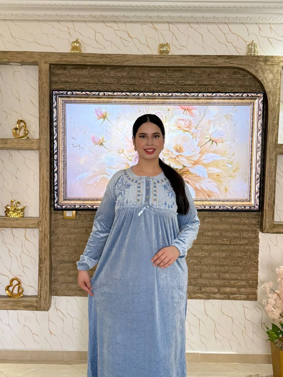✨بيجامة أنيقة مطروزة مبرة برناوت محفرة موديل راقي💓✨
