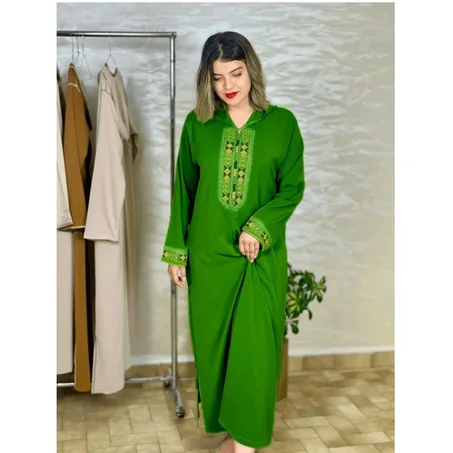 ✨جلابة  المعلم زواقة المربعة موديل مغربي أصيل 🇲🇦 توب كريب روزا جودة عالية🌟