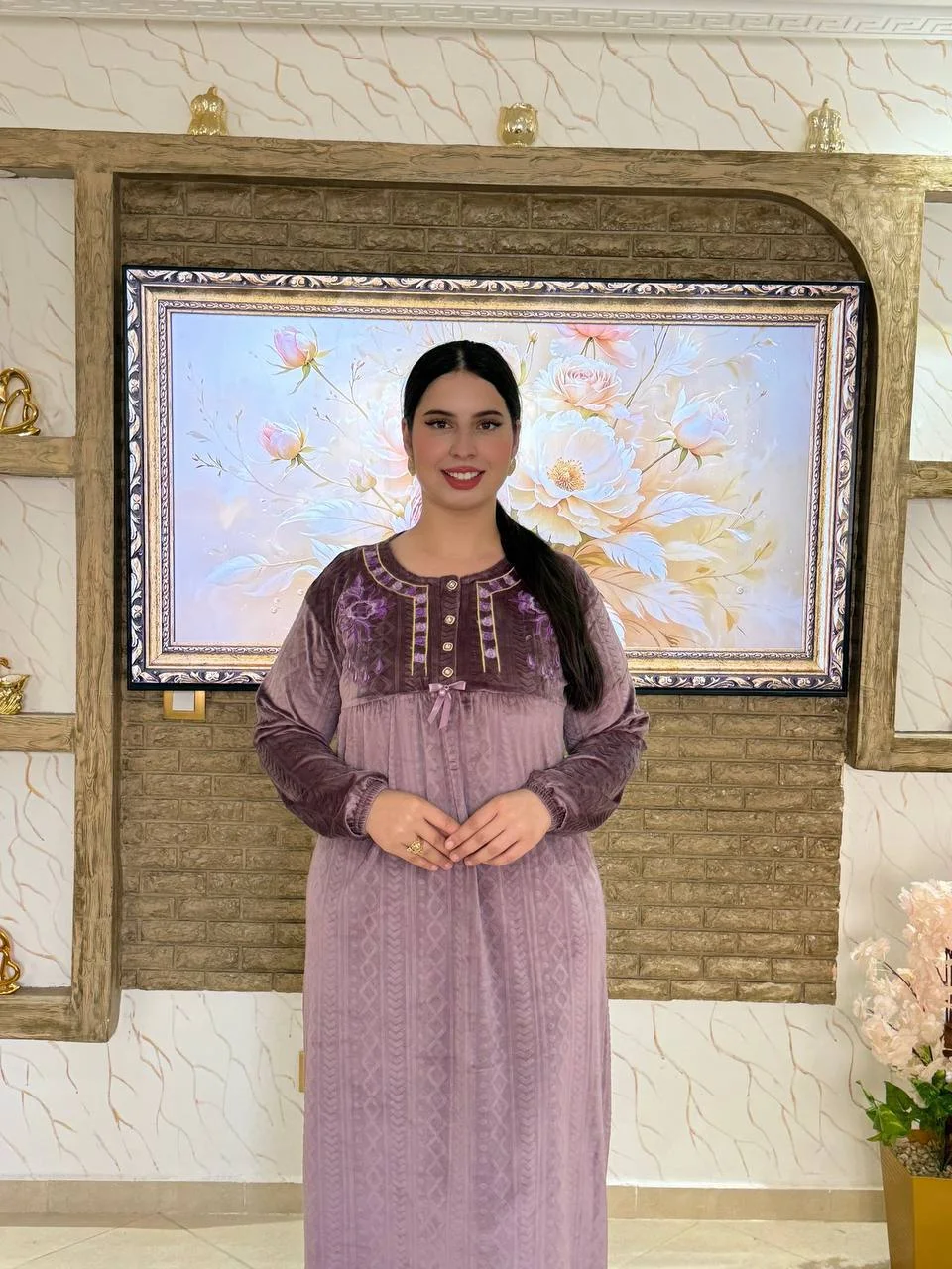 ✨بيجامة أنيقة مطروزة مبرة برناوت محفرة موديل راقي💓✨