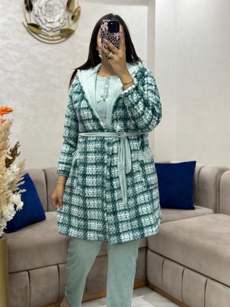 ✨جديد طقم بيجامة  3 قطع توب مبرة كانيش مضوبل 💠 البنوار بالقب✨ 💯