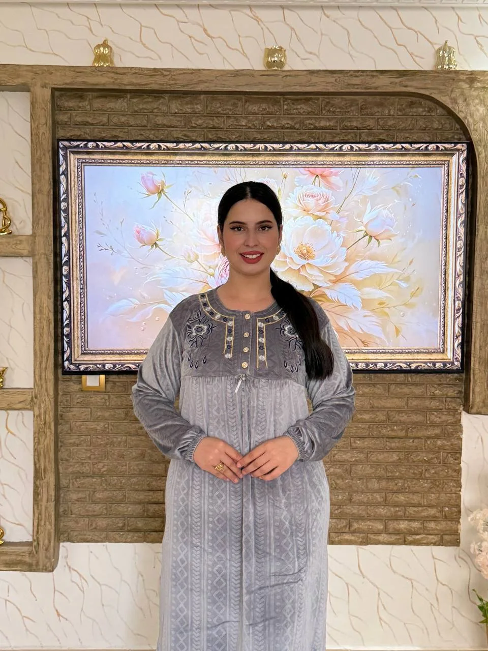 ✨بيجامة أنيقة مطروزة مبرة برناوت محفرة موديل راقي💓✨