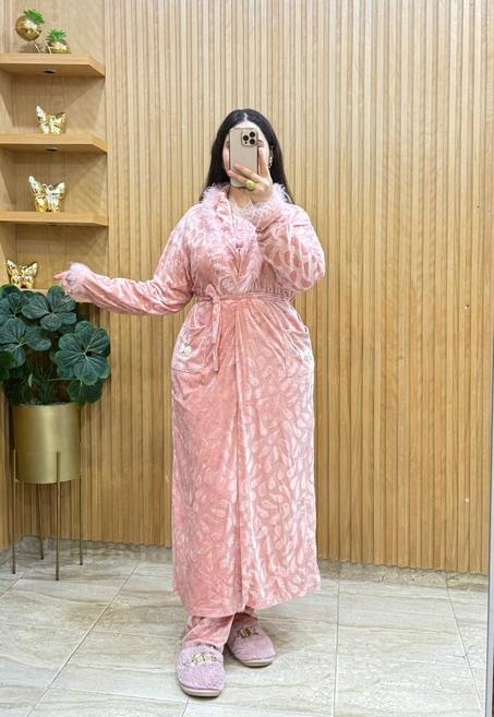 ✨جديد طقم بيجامة  3 قطع توب مبرة محفرة فورير💠 جودة ممتازة✨ 💯