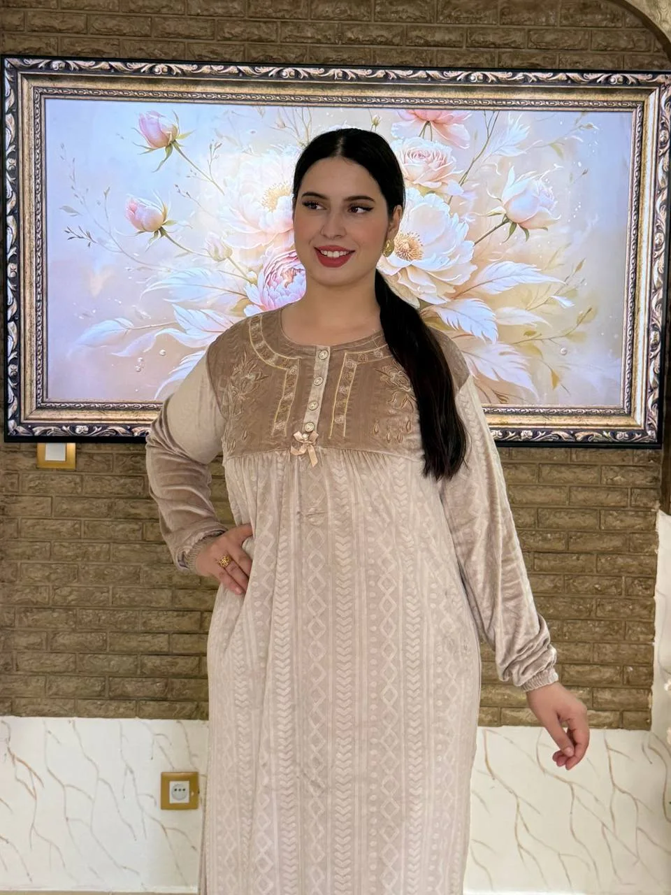 ✨بيجامة أنيقة مطروزة مبرة برناوت محفرة موديل راقي💓✨