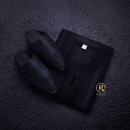 باك ڭاندورة مغربية مطروزة مع بلغة فاسية