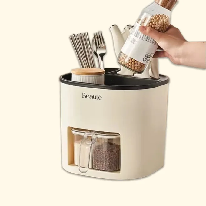 منظم تخزين مع علبة بهارات