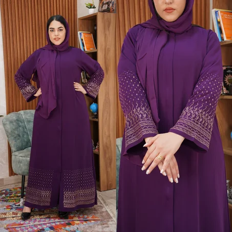 ✨ عباية إماراتية بستراس + محرمة هدية 🎁 ✨و التوصيل مجاني