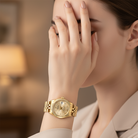 ساعة رولكس ذهبية… فخامة تليق بمعصمك