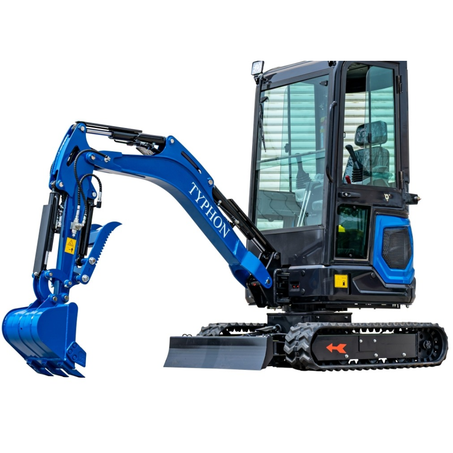 2025 TYPHON 18 FLEX PRO 1.8 Ton Mini Excavator – Powered by Kubota D722 Diesel Engine | EPA Certified USA