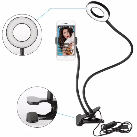 Studio LED Light With Cell Phone Holder