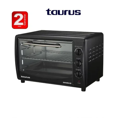 Taurus Four électrique SAHARA 50L 1800w température 250C° Minuterie 60 min avec plaque de cuisson, noir-2ans de garantie