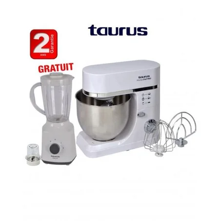 Taurus Pack Robot Pétrin Mixing Chef Pro – Bol Inox 7L – 1200w + Blender gratuit-2ans de garantie