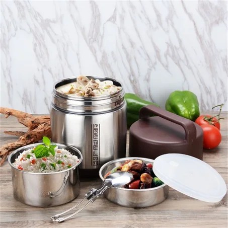 Vacuum Insulated Lunch Box Stainless Steel Jar Hot Cold Thermos Food Container [1.6L]