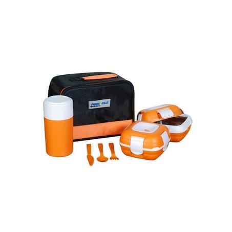 sac à repas isotherme ,porte manger avec boite et bouteille isotherme orange