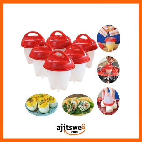 Silicone Egg Boil 6 pcs  أوعية طهي البيض المسلوق بدون قشرة