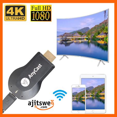 Anycast M9 Plus 2.4G 1080P Miracast Wireless DLNA AirPlay HDMI TV جهاز استقبال دونجل للعرض بالواي فاي يدعم