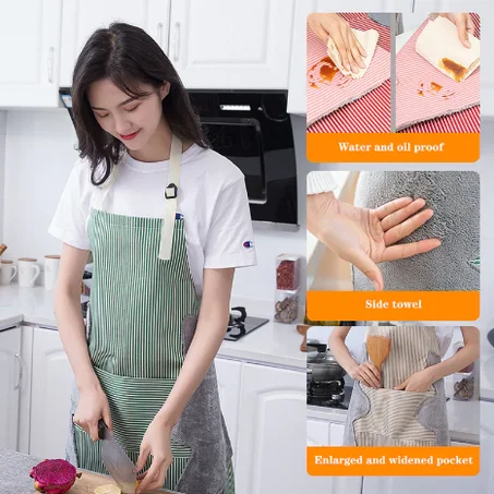 Super thick wear-resistant handmade kitchen apron female waterproof and oil-proof sleeveless overalls cooking can wipe hands
