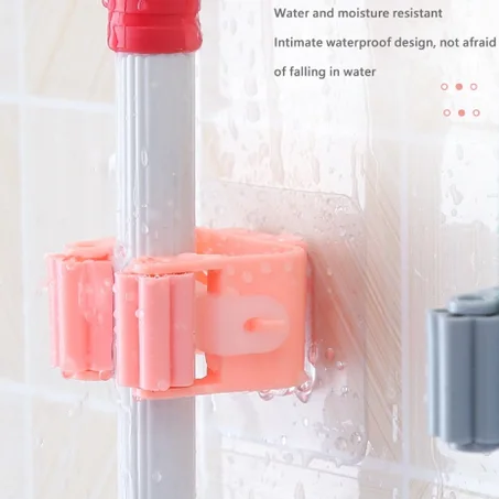 5PCS High Quality Wall Mounted Mop Organizer Holder Brush Broom Hanger Home Storage Rack Bathroom Suction Hanging Pipe Hooks