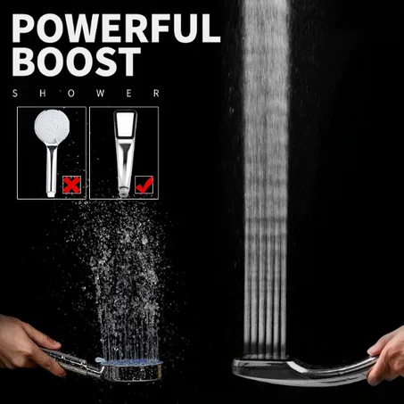 High Pressure Rainfall Shower Head 300 Holes Handheld shower Nozzle for bathroom shower Head Water Saving Filter Spray Accessory
